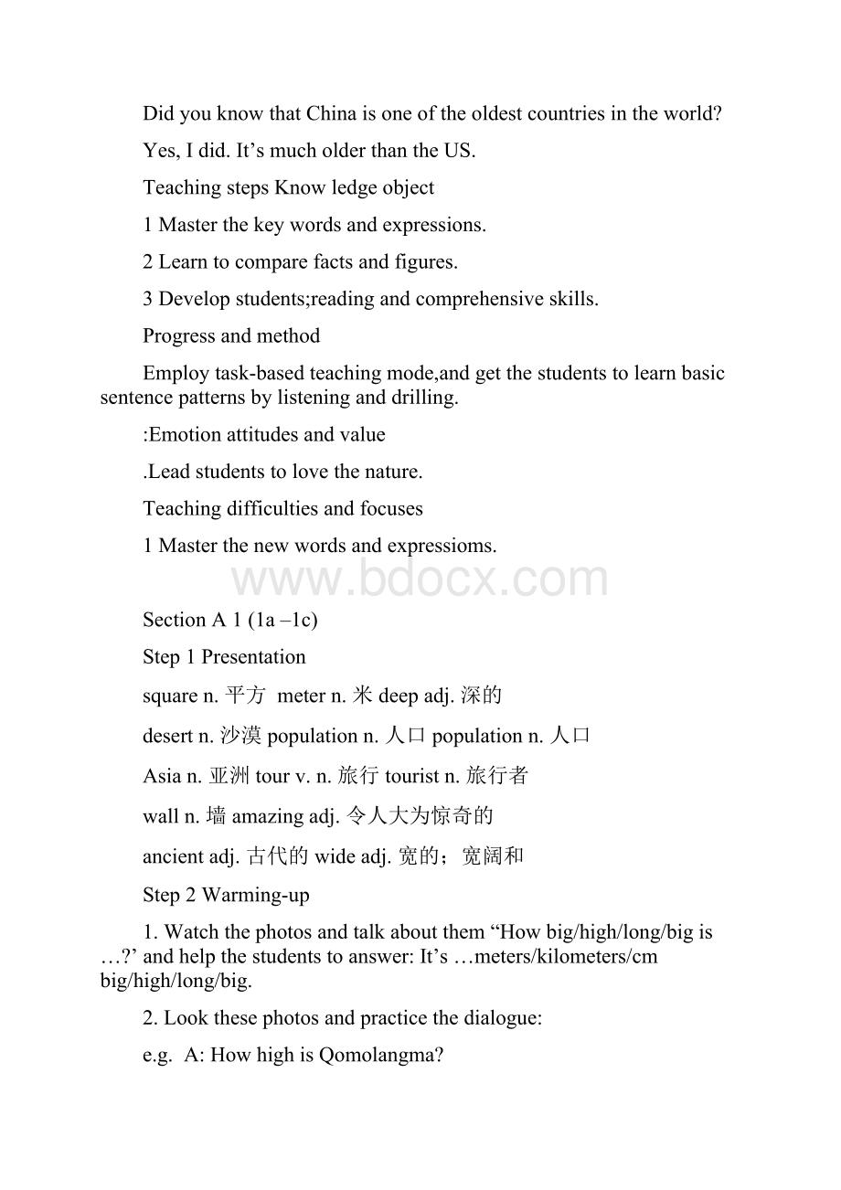 Unit7Whatsthehighestmountainintheworld教案 1.docx_第2页