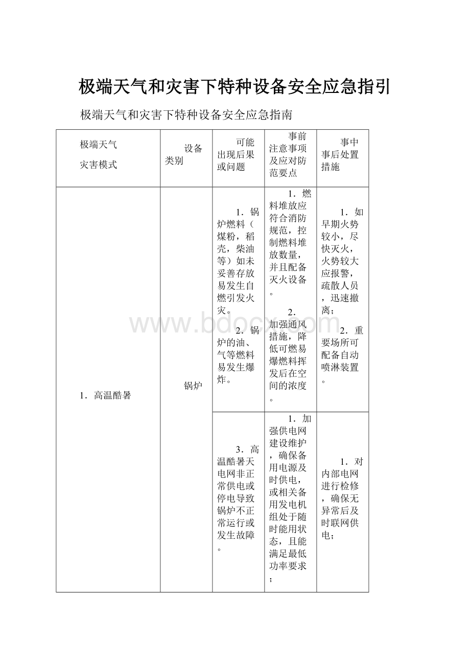 极端天气和灾害下特种设备安全应急指引Word格式文档下载.docx_第1页