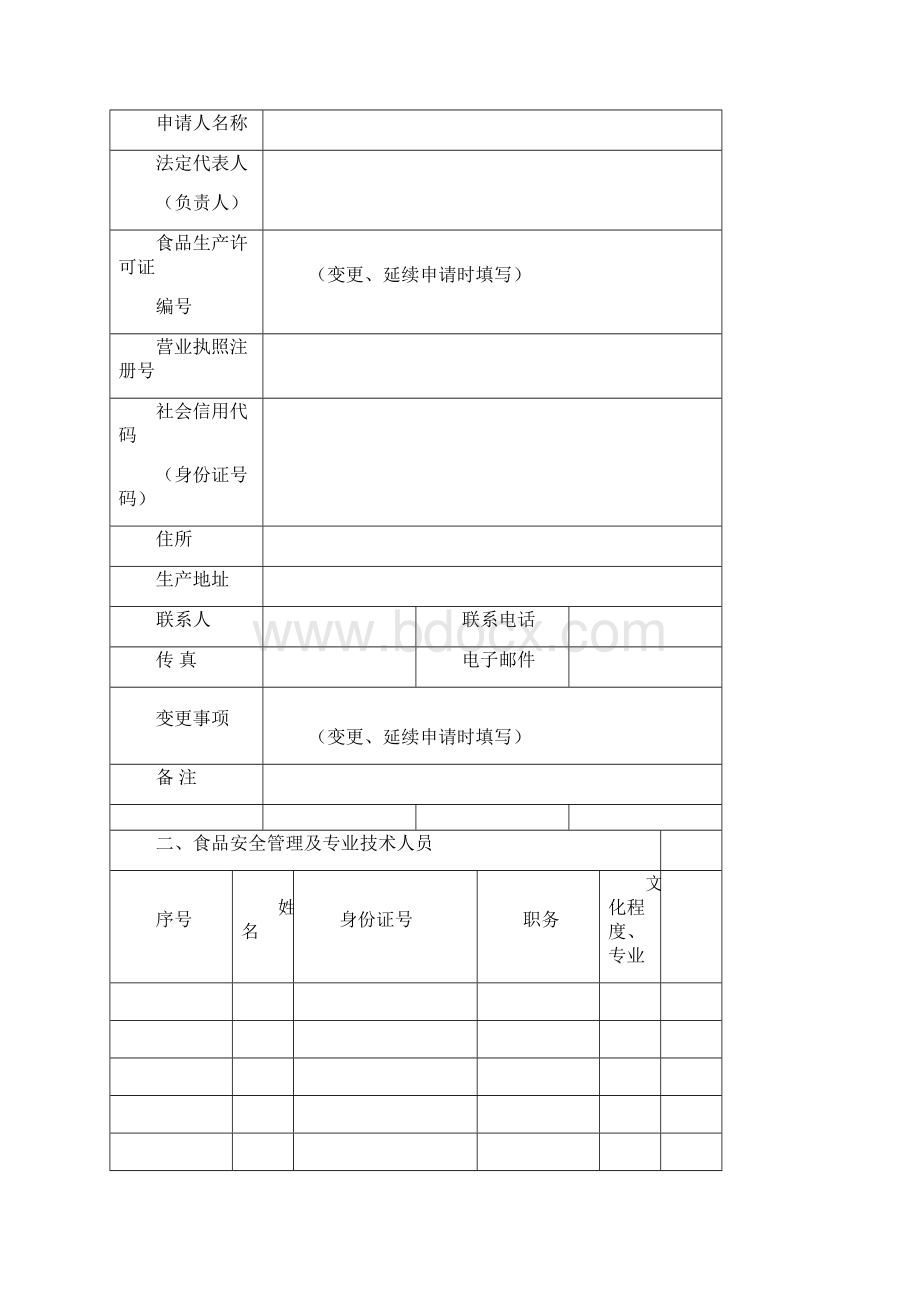 食品生产许可申请书首次变更延续.docx_第2页