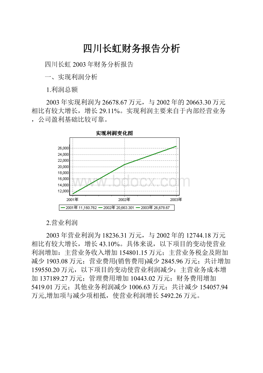 四川长虹财务报告分析.docx