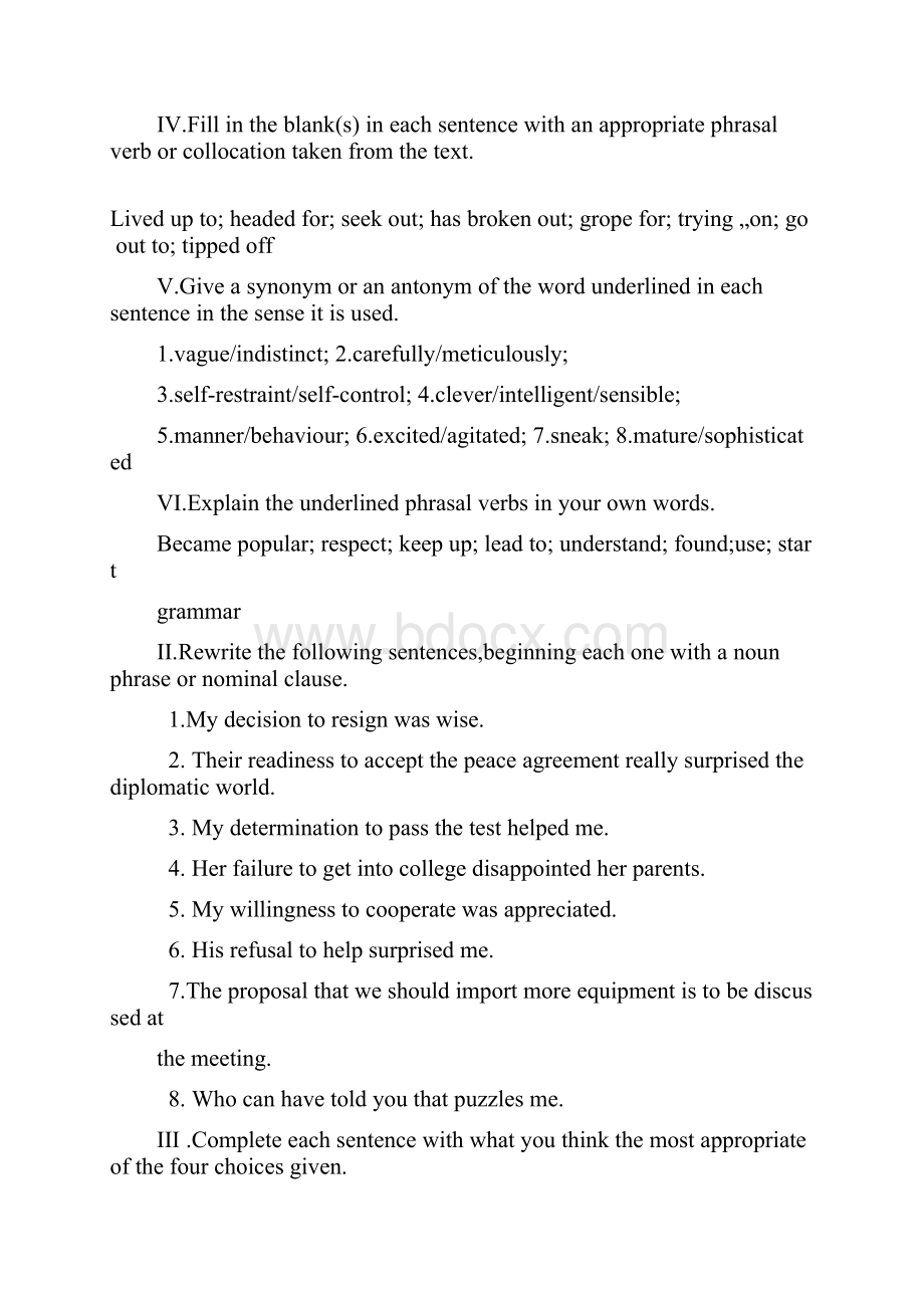 新世纪高等院校英语专业本科生综合教程3答案.docx_第2页