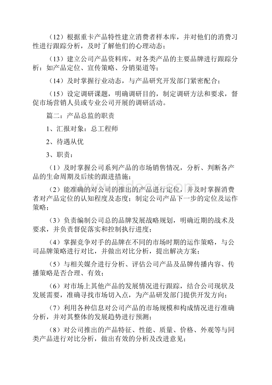 产品总监的岗位职责产品总监岗位职责.docx_第2页