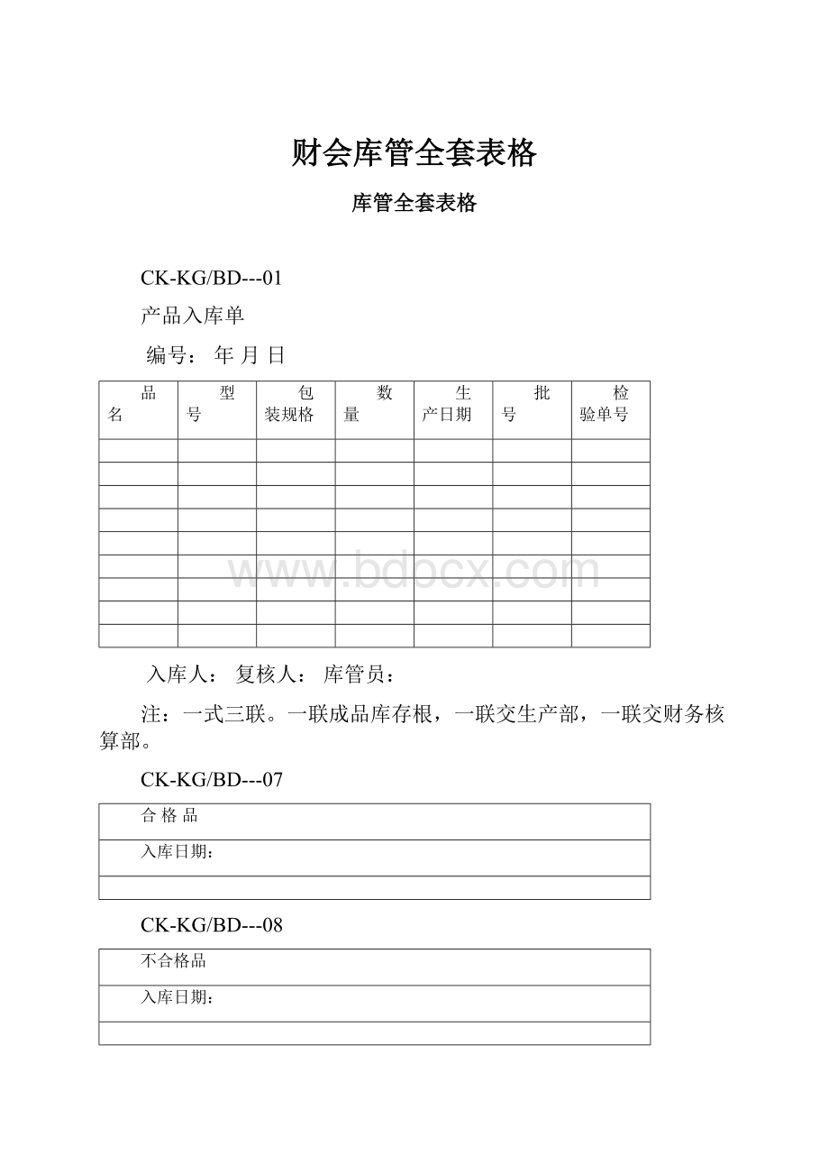 财会库管全套表格Word格式.docx_第1页