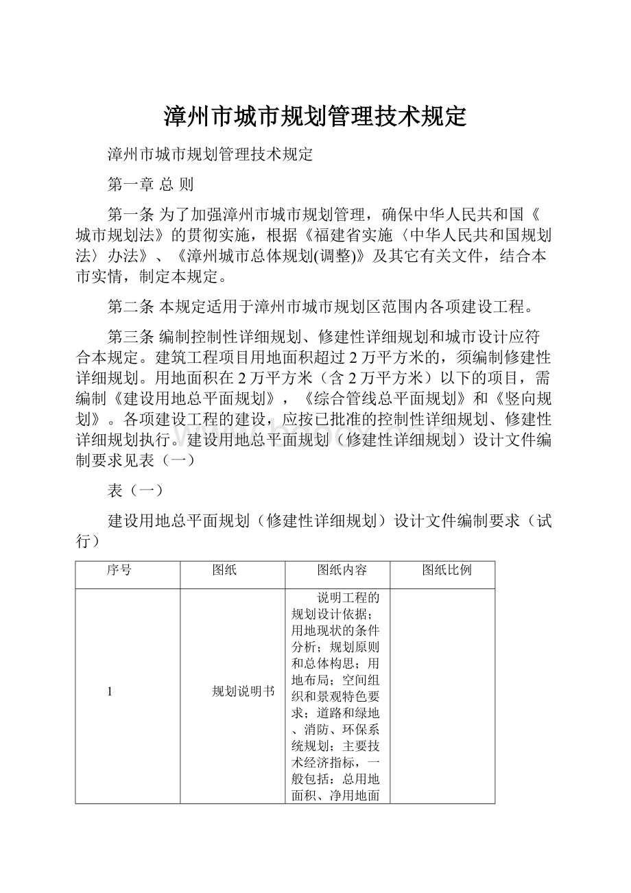 漳州市城市规划管理技术规定Word文件下载.docx_第1页