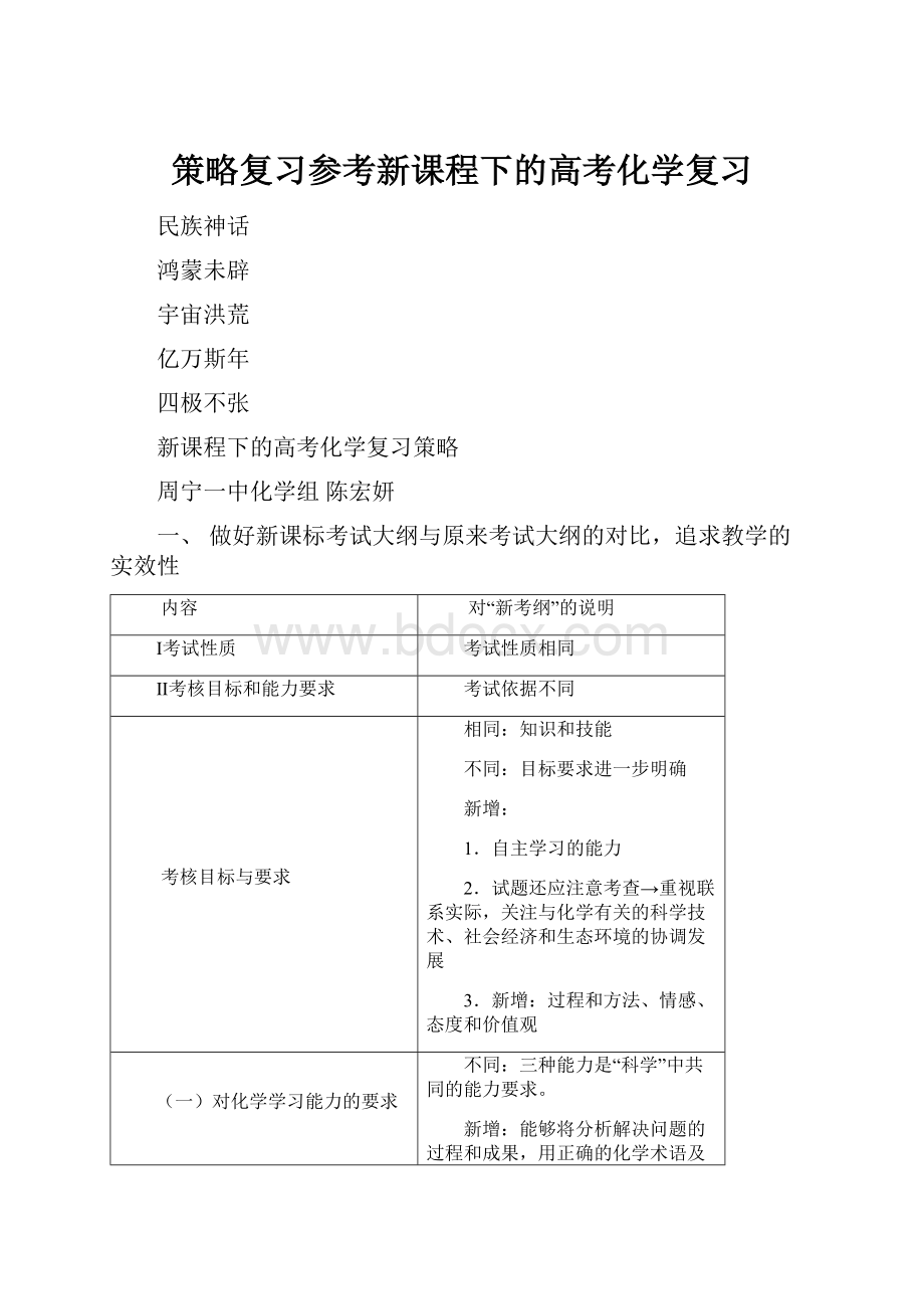 策略复习参考新课程下的高考化学复习Word格式.docx