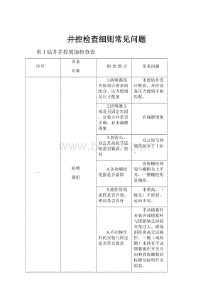 井控检查细则常见问题Word文档格式.docx