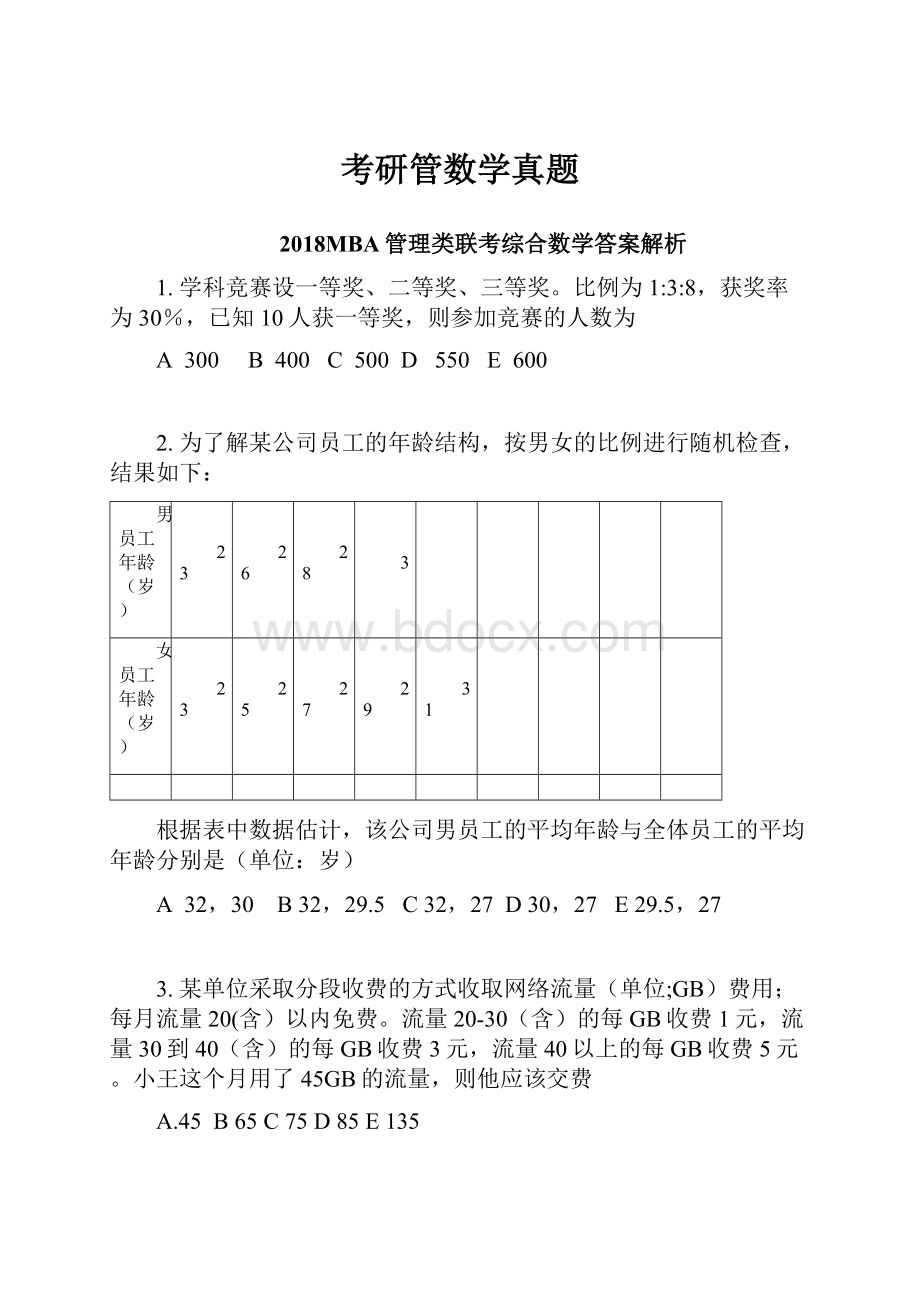 考研管数学真题Word文档下载推荐.docx