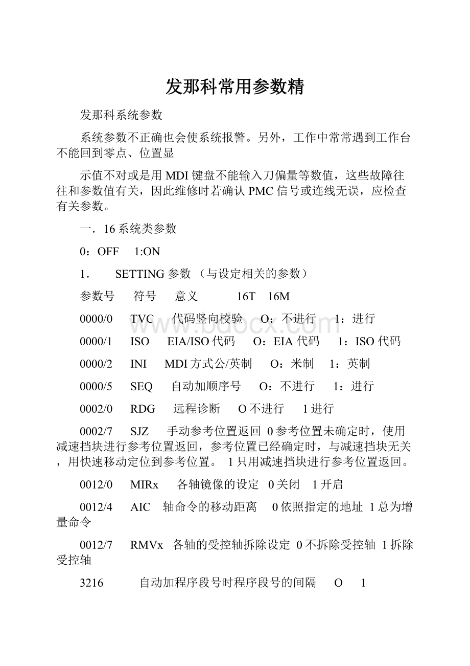 发那科常用参数精.docx