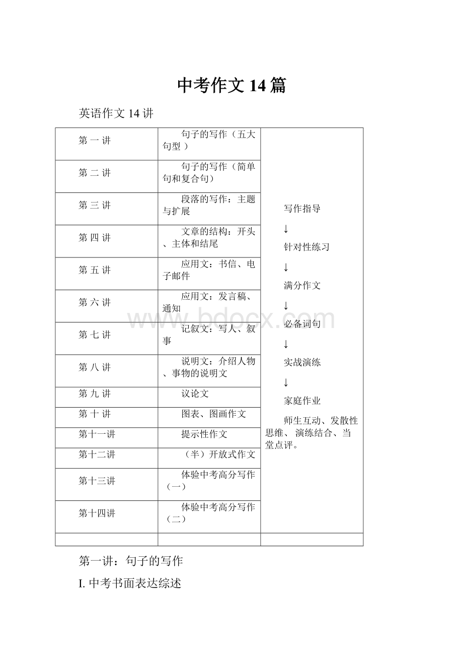 中考作文14篇.docx