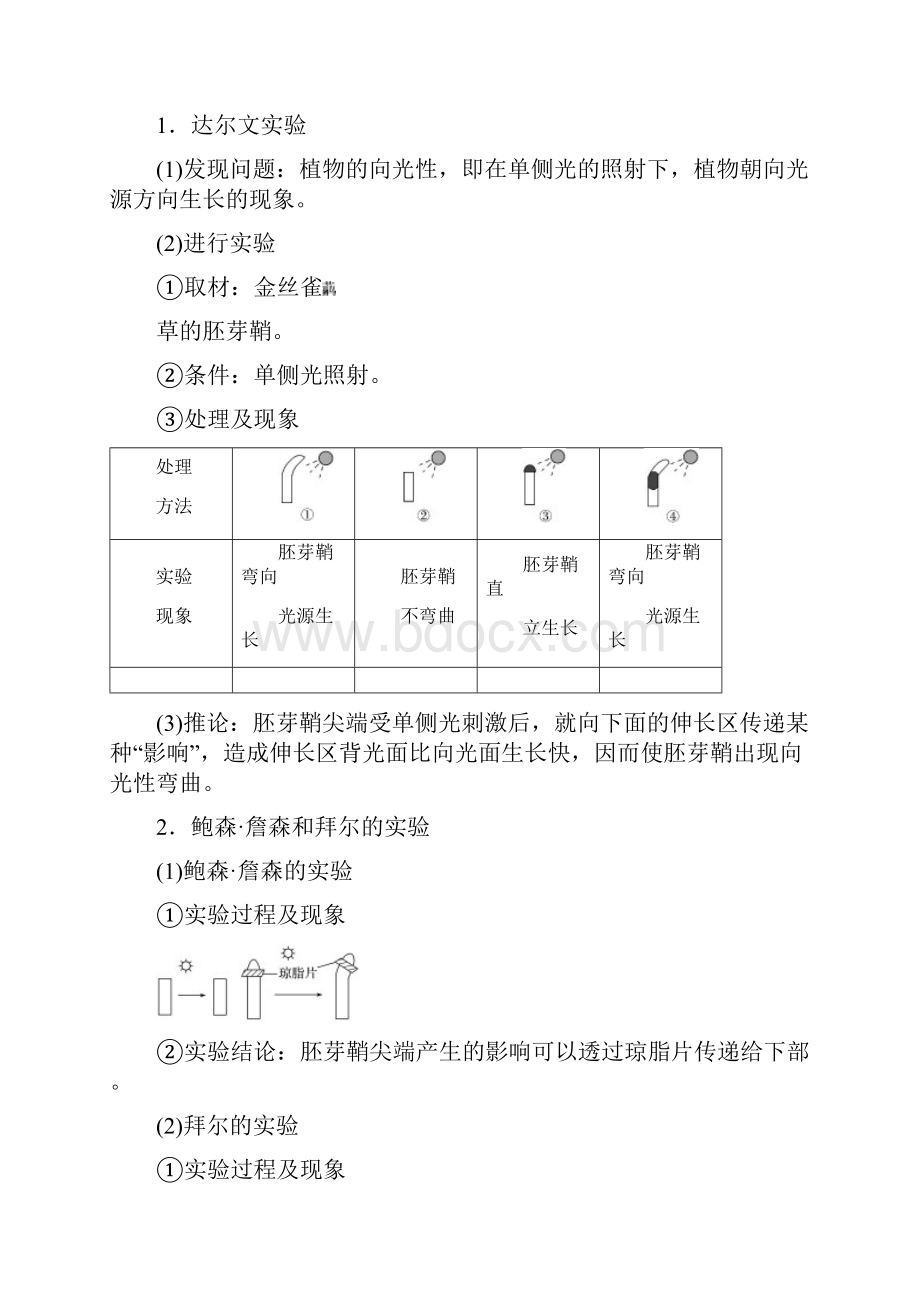 版高中生物第3章植物的激素调节第1节植物生长素的发现学案新人教版必修3.docx_第2页