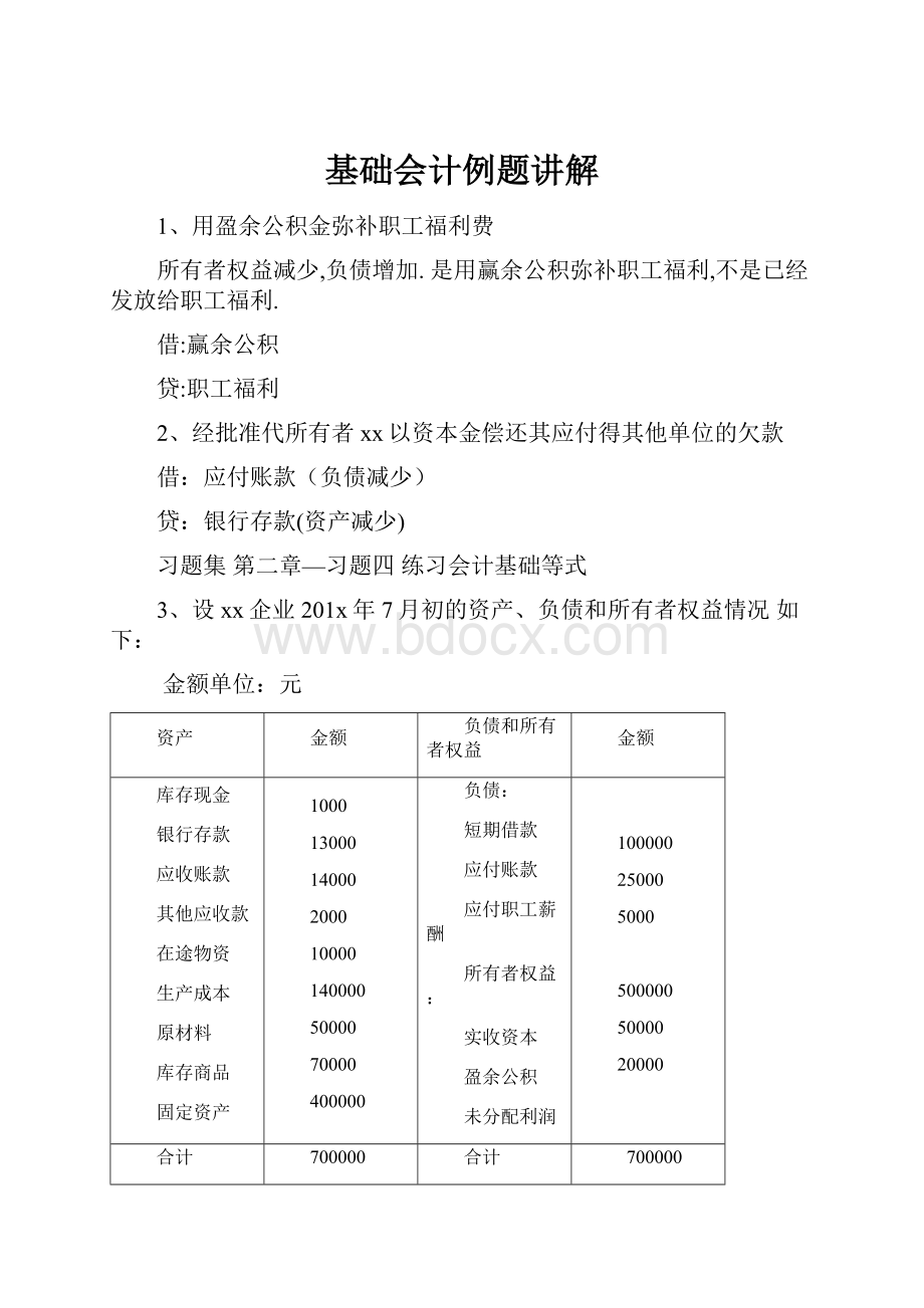 基础会计例题讲解Word下载.docx_第1页