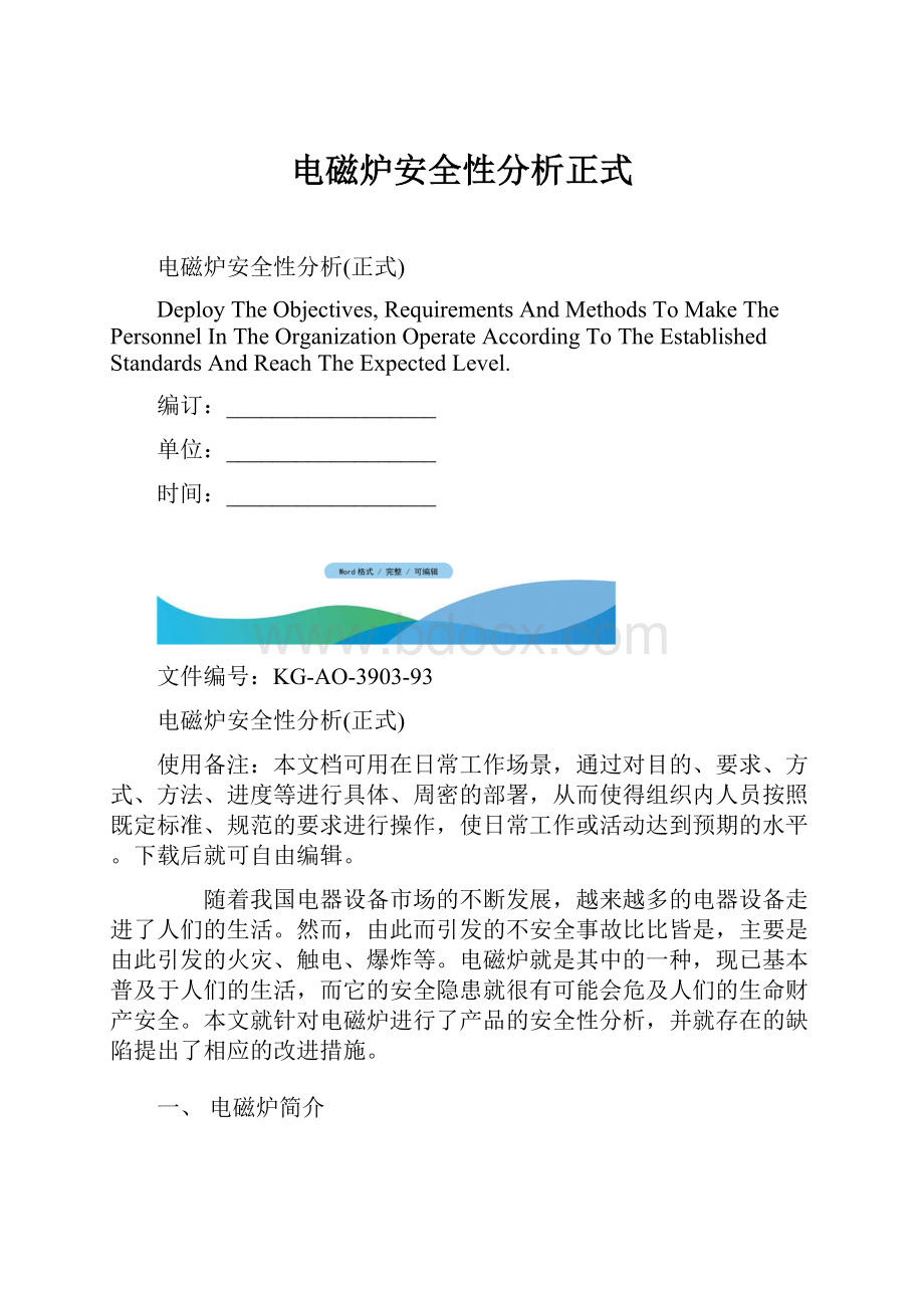 电磁炉安全性分析正式.docx_第1页