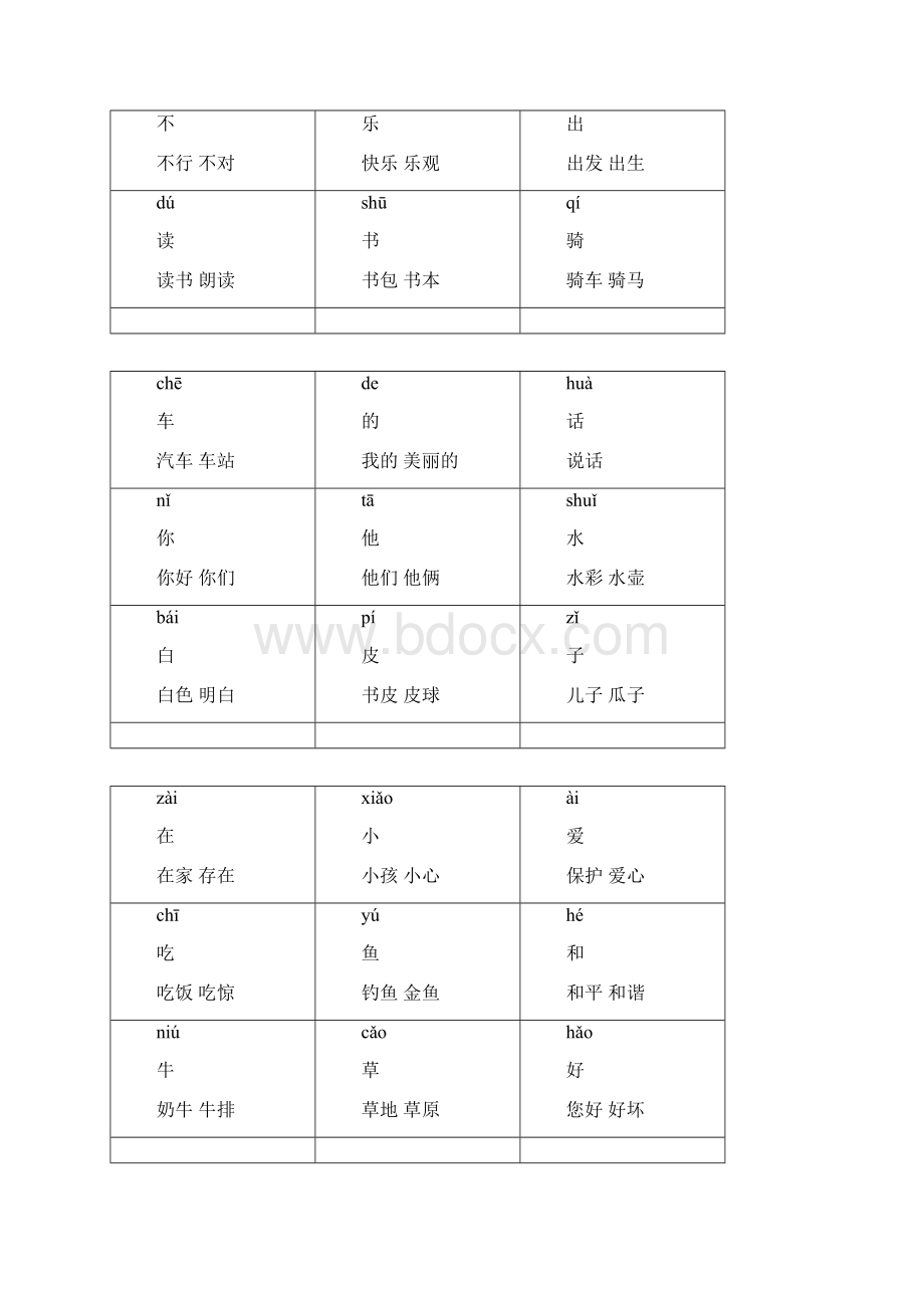 一年级生字卡片带拼音组词.docx_第2页