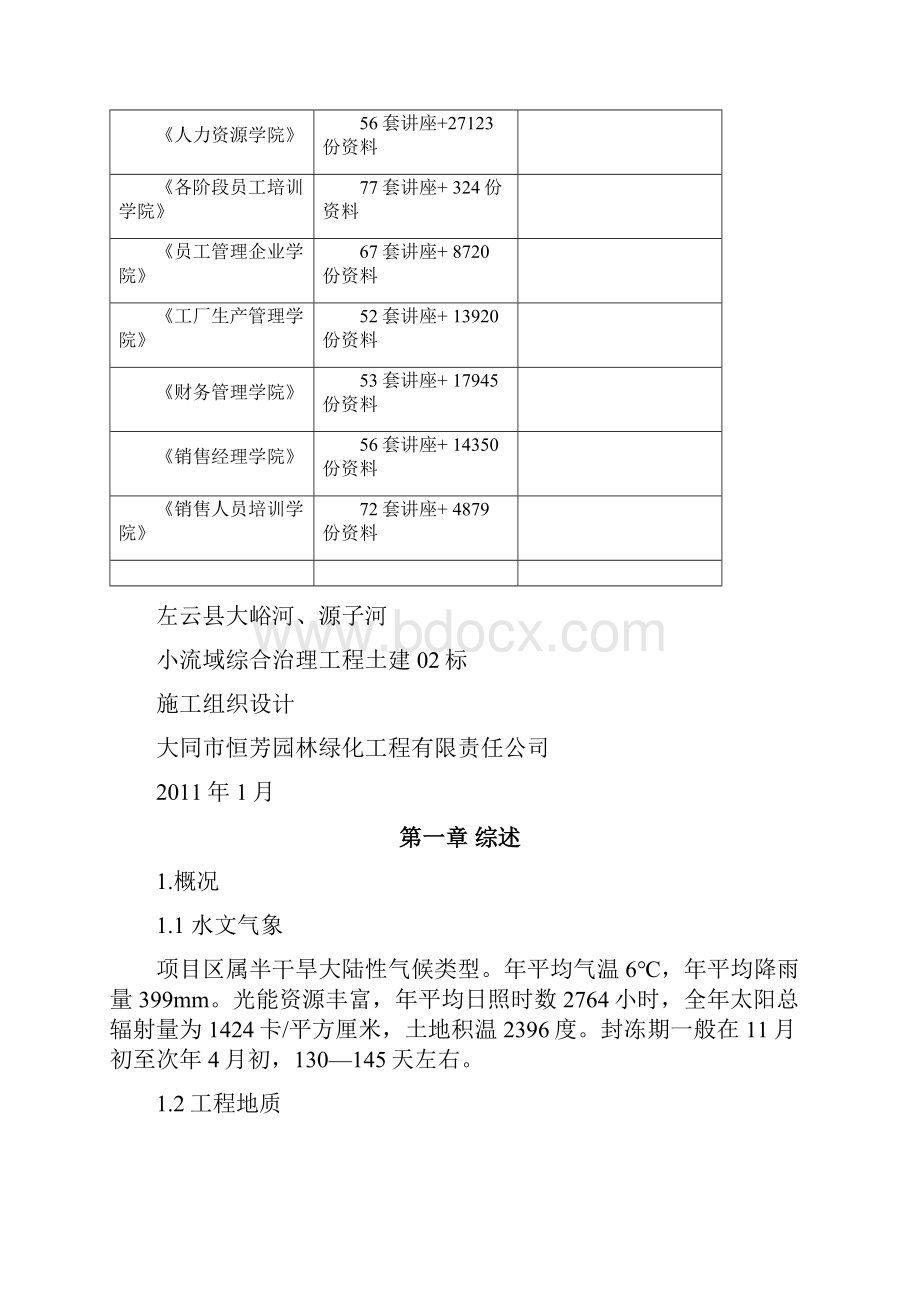 小流域综合治理工程土建施工组织设计.docx_第2页