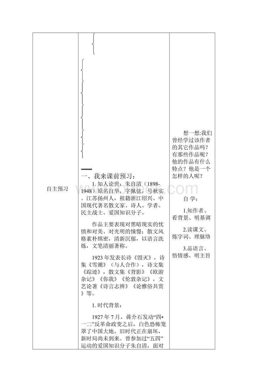 一《荷塘月色》导学案文档格式.docx_第2页