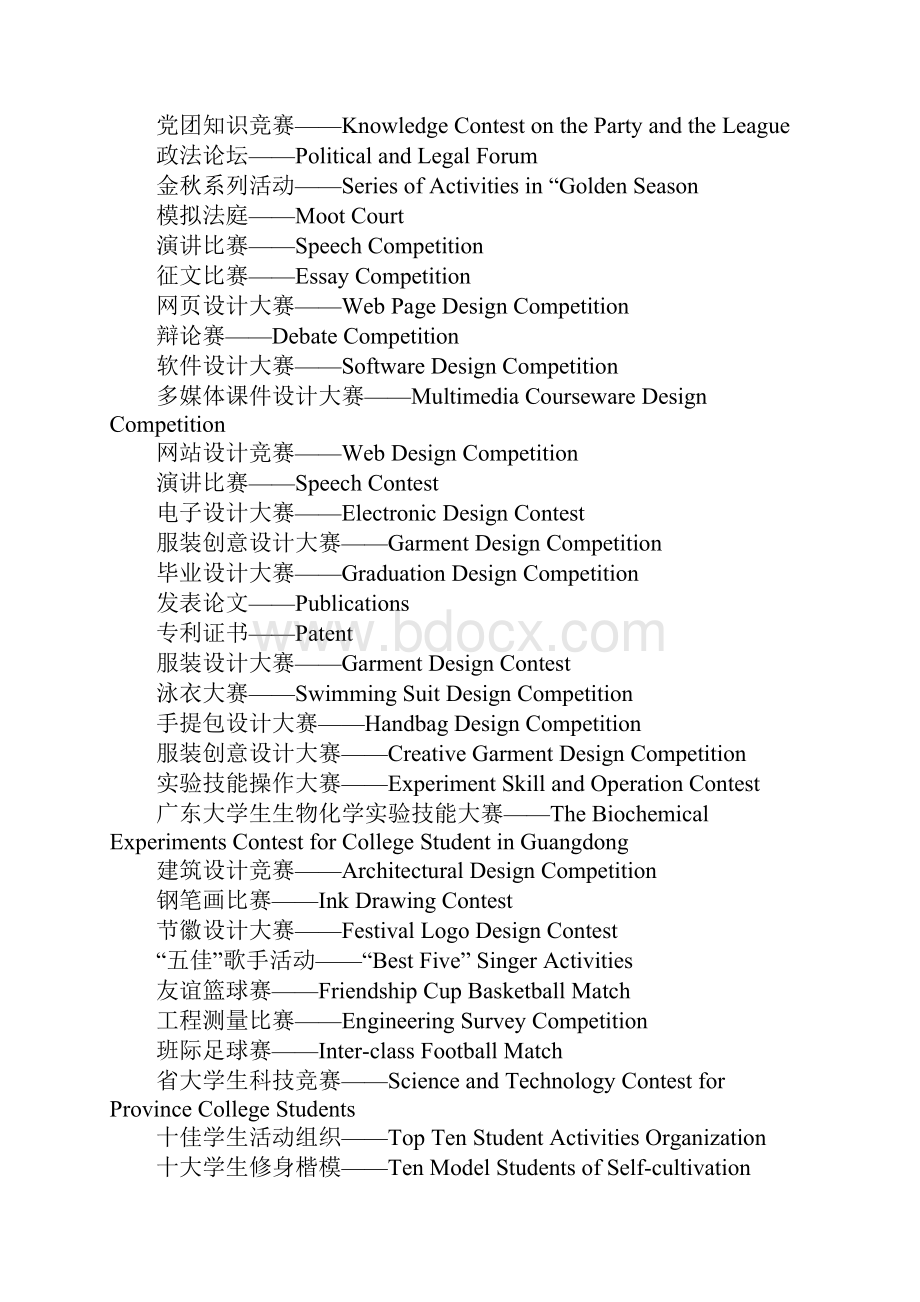 出国留学文书的奖项词汇怎么翻译Word格式.docx_第3页