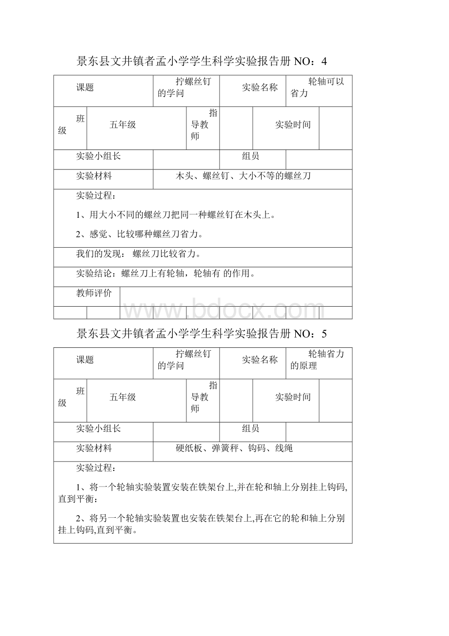 苏教版小学五年级科学下册实验报告册.docx_第3页