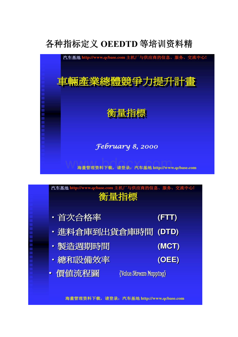 各种指标定义OEEDTD等培训资料精Word格式.docx_第1页