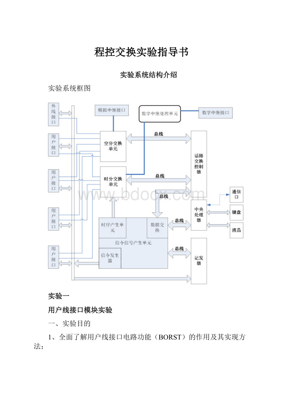 程控交换实验指导书.docx