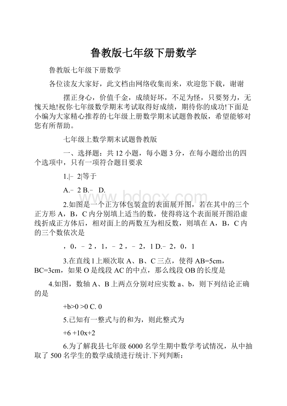 鲁教版七年级下册数学Word文档格式.docx_第1页