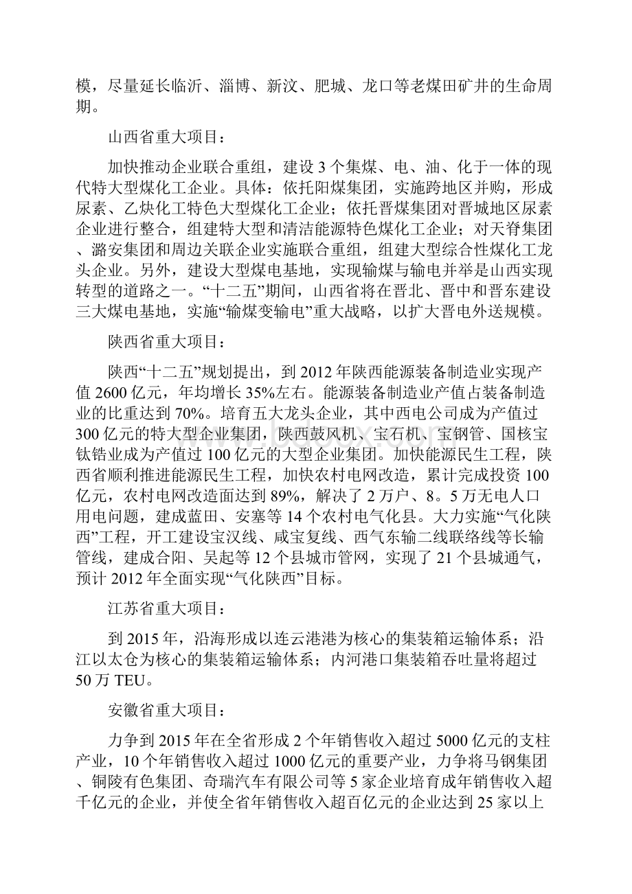 十二五各省市重大项目规划.docx_第3页