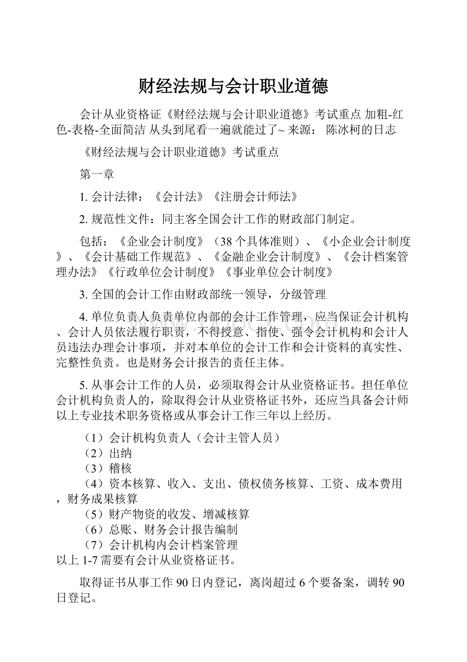 财经法规与会计职业道德文档格式.docx