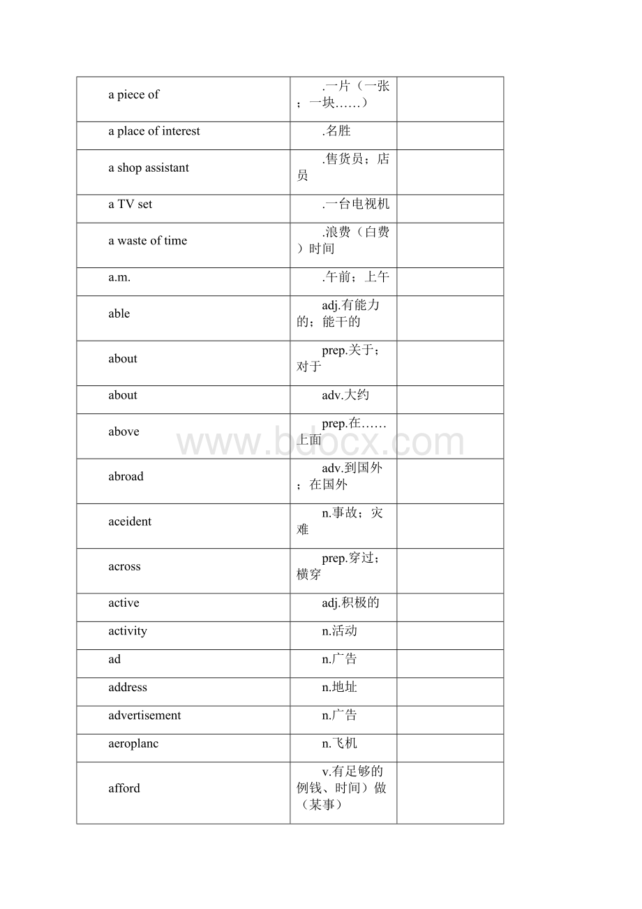 初中英语单词全集.docx_第2页