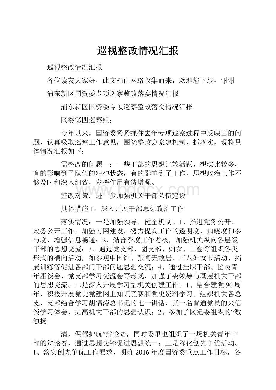 巡视整改情况汇报.docx