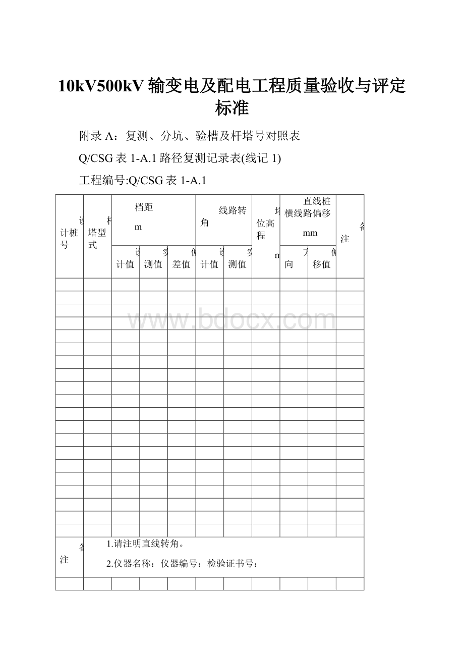 10kV500kV输变电及配电工程质量验收与评定标准Word格式.docx_第1页