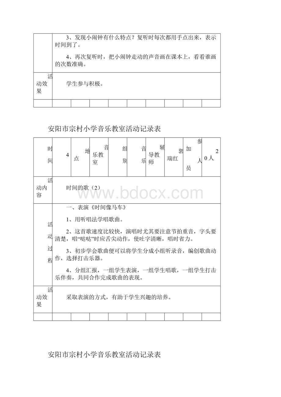 安阳市宗村小学音乐教室活动记录表.docx_第3页