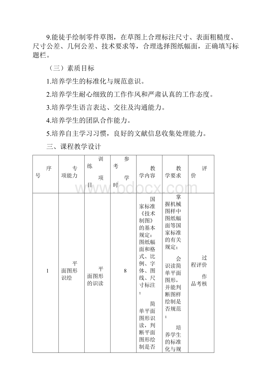 《机械制图课程教学标准Word格式.docx_第3页