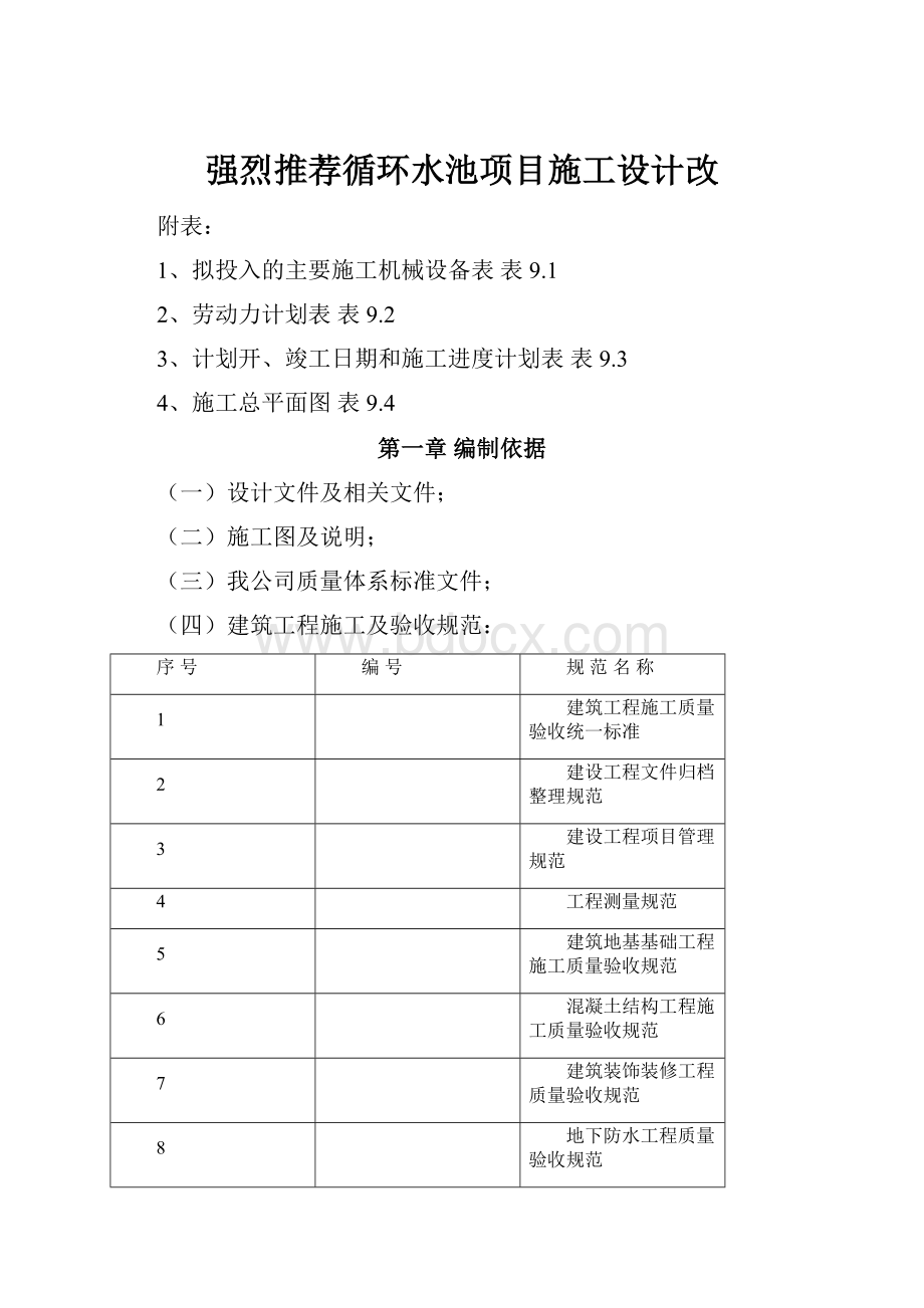 强烈推荐循环水池项目施工设计改.docx_第1页