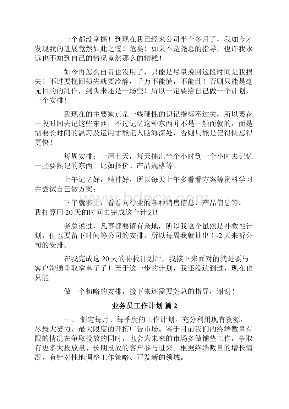 业务员工作计划十篇.docx_第2页