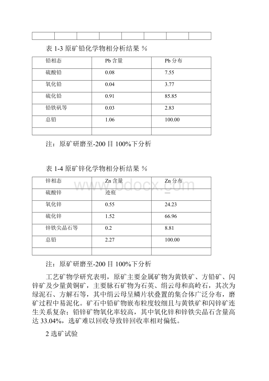 河北隆化铅锌矿选矿试验研究简报.docx_第2页