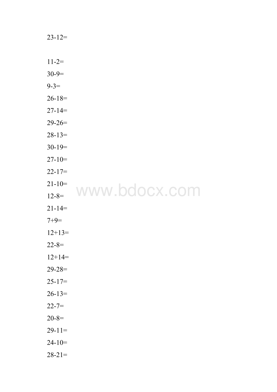 一年级30以内加减法练习题.docx_第3页