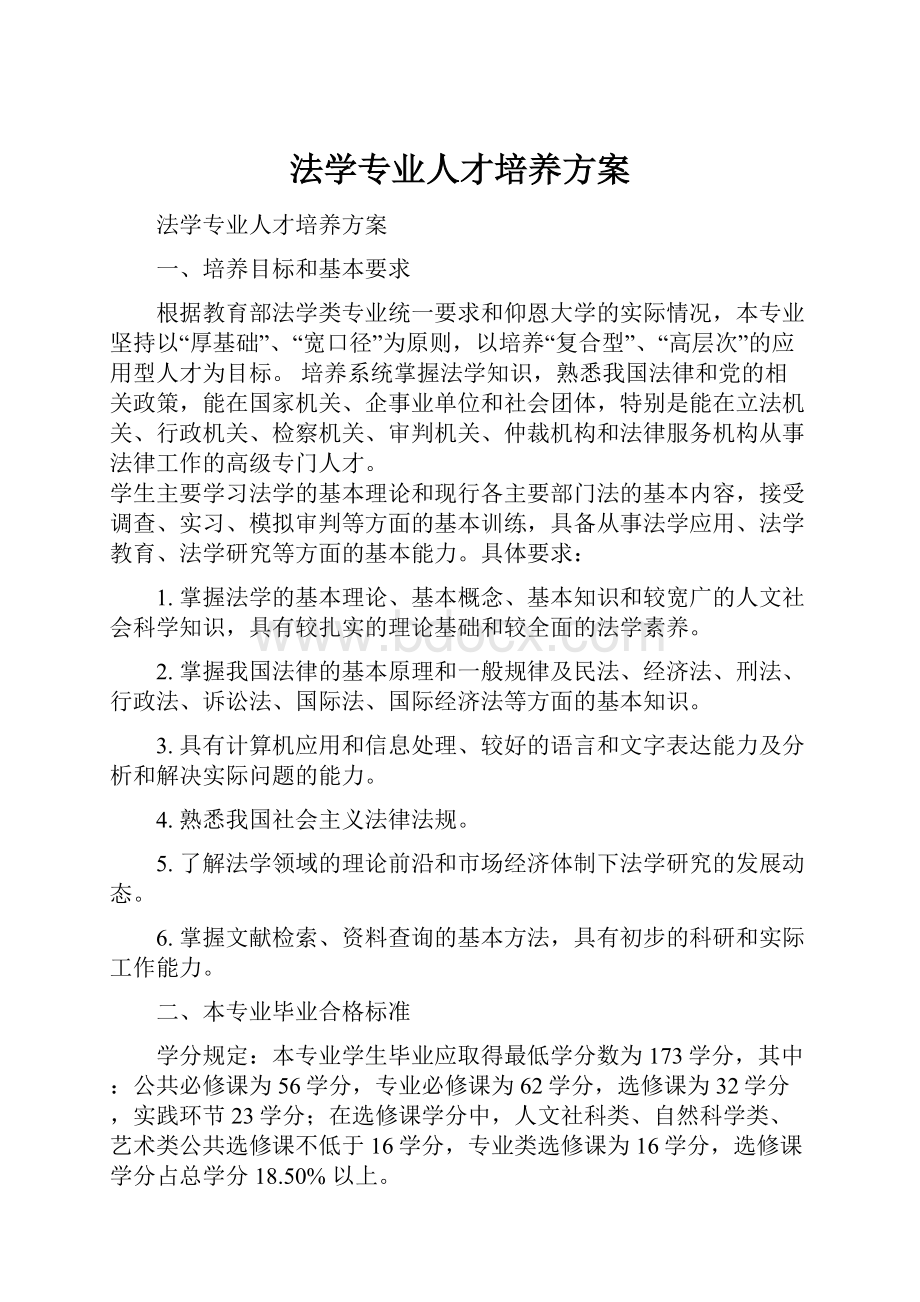 法学专业人才培养方案.docx