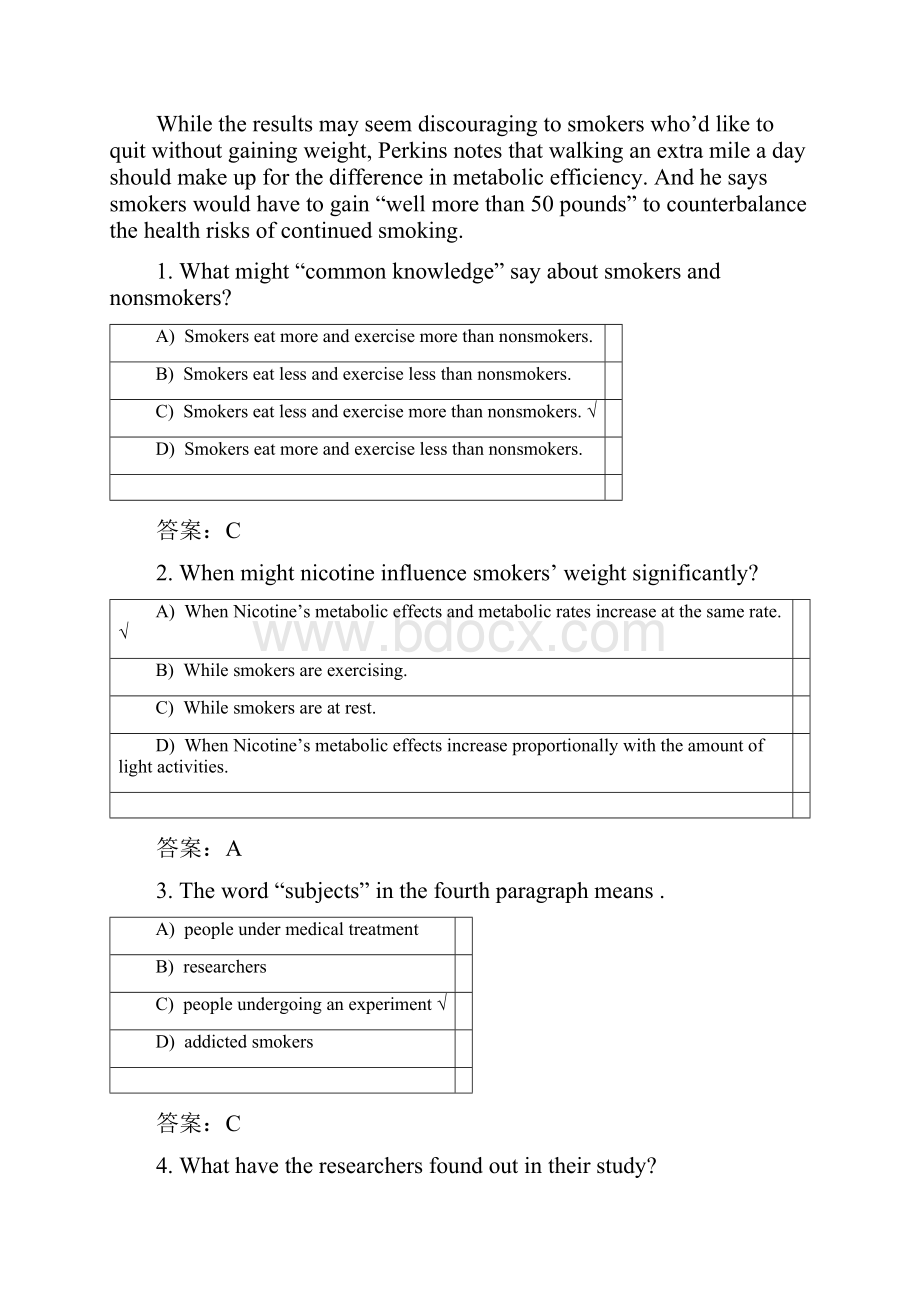 大学英语3期末考试题 阅读题题库急加DA AN.docx_第2页