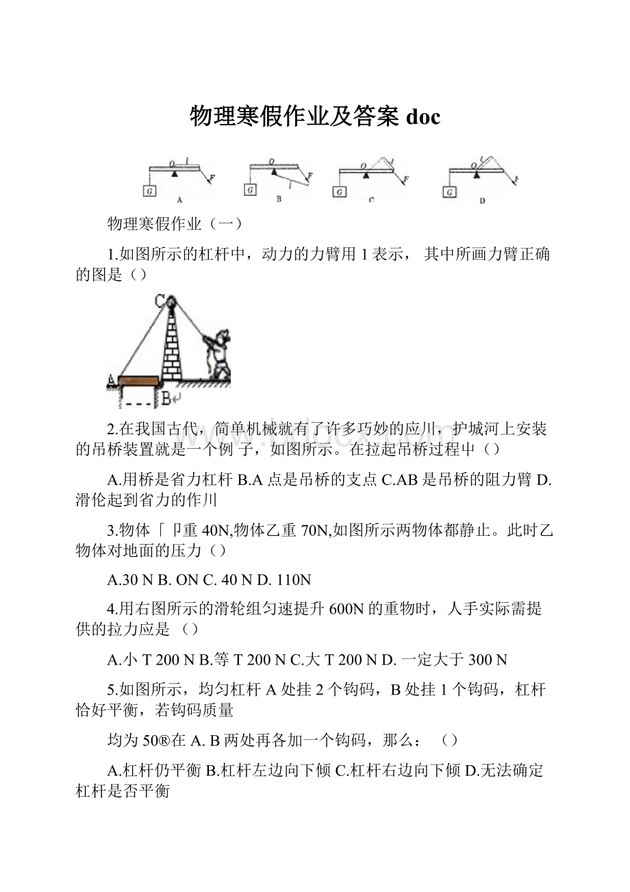 物理寒假作业及答案doc.docx