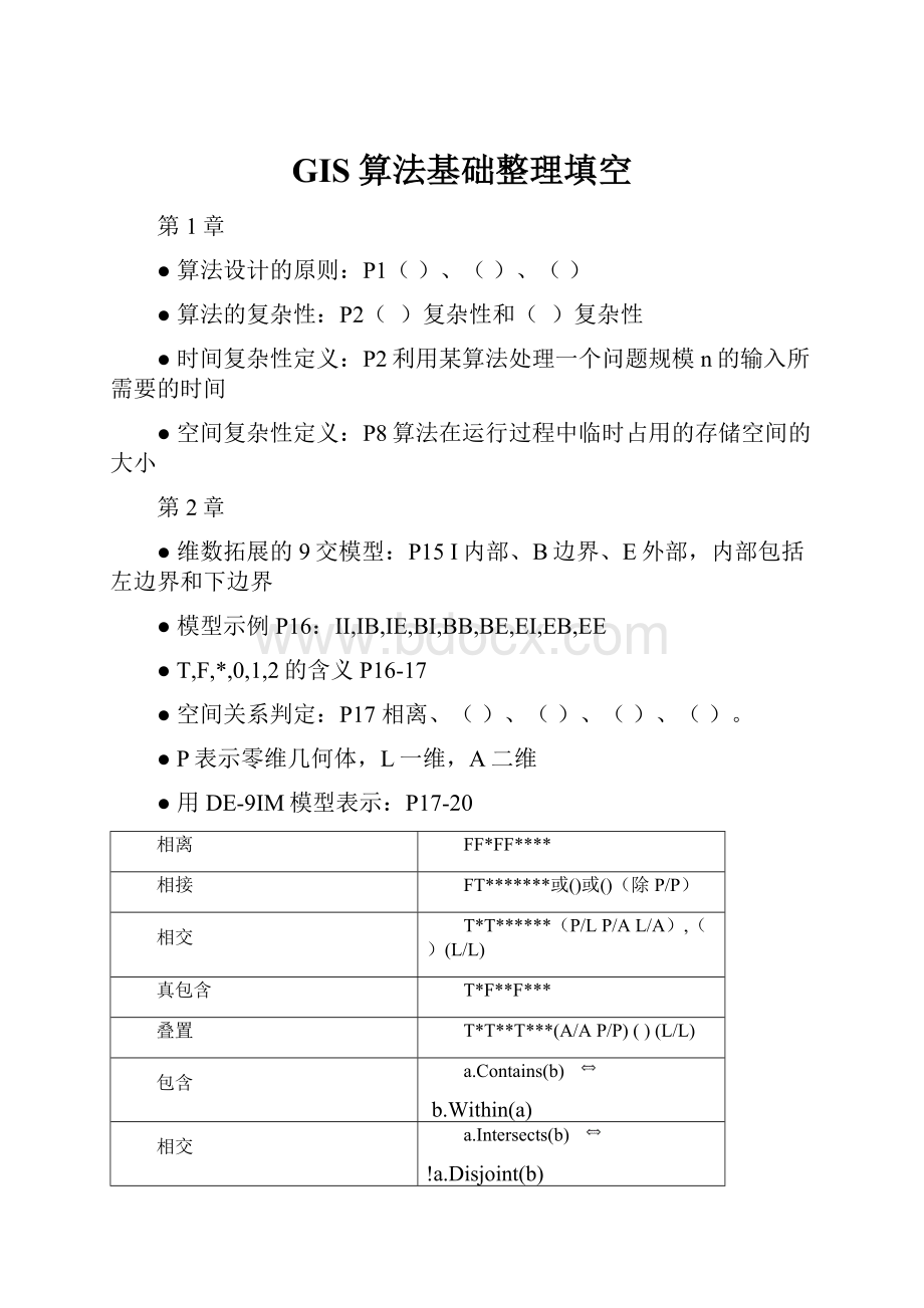 GIS算法基础整理填空Word文件下载.docx_第1页