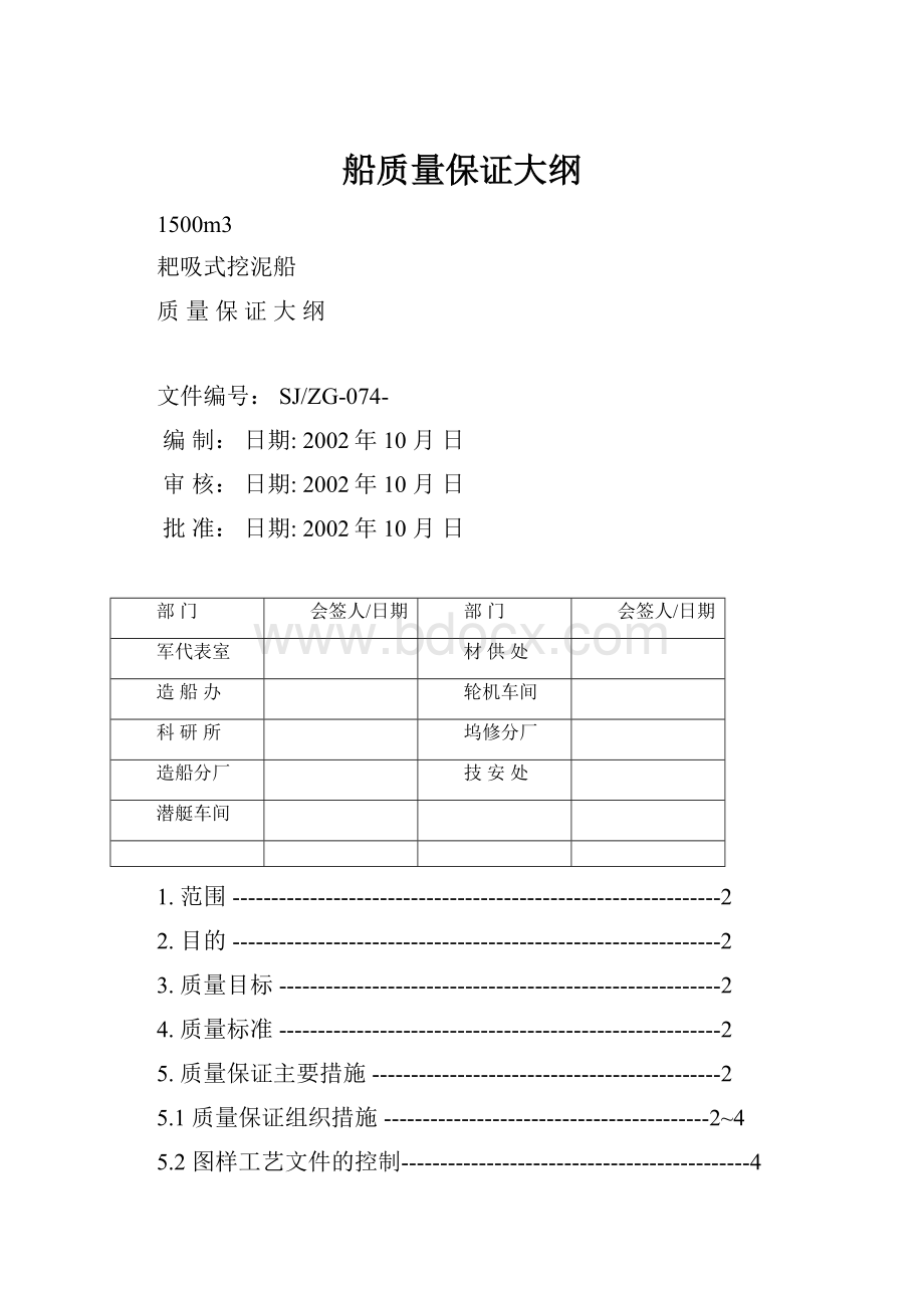 船质量保证大纲Word下载.docx