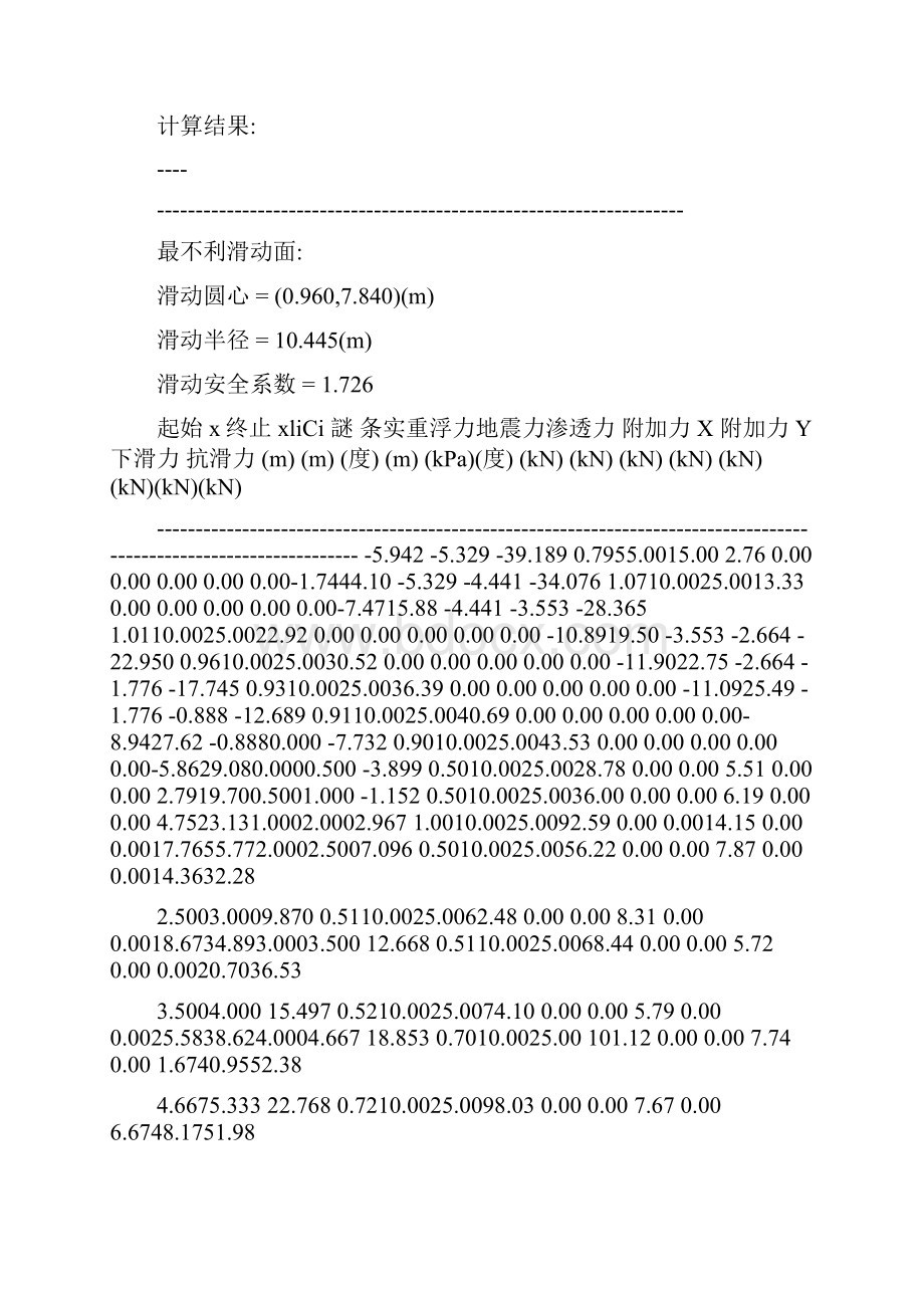 边坡稳定计算表格Word下载.docx_第3页