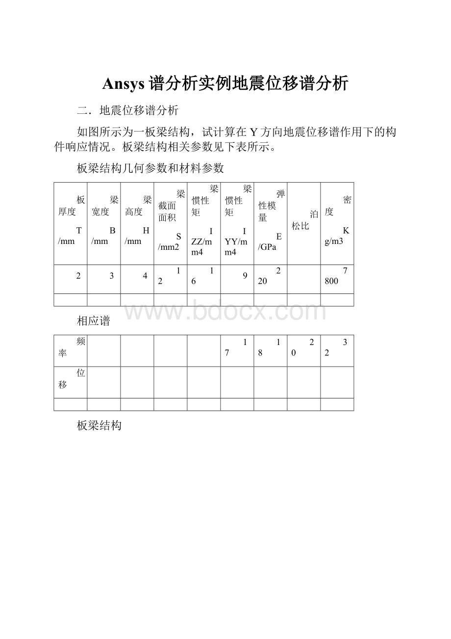 Ansys谱分析实例地震位移谱分析.docx_第1页