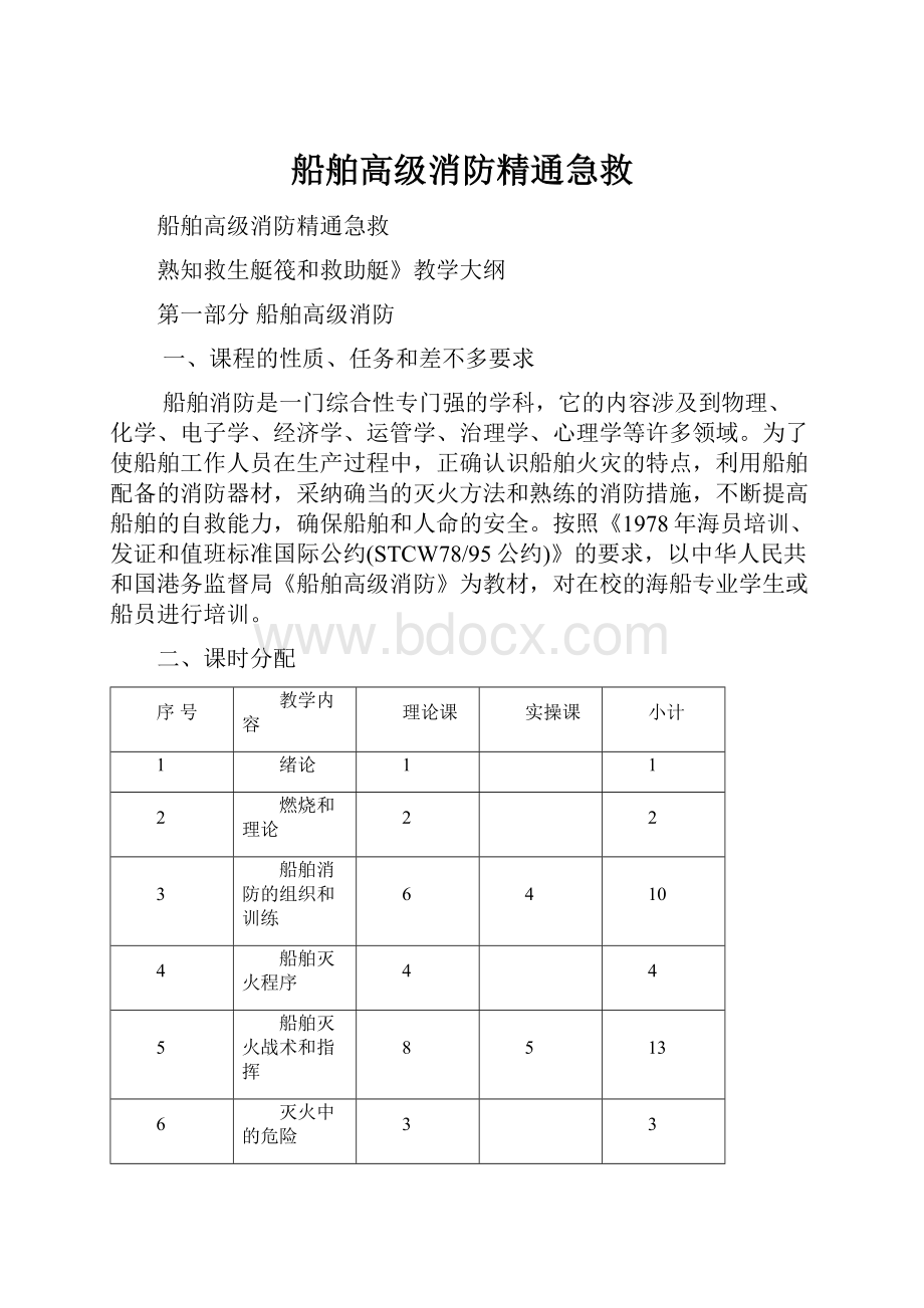 船舶高级消防精通急救.docx