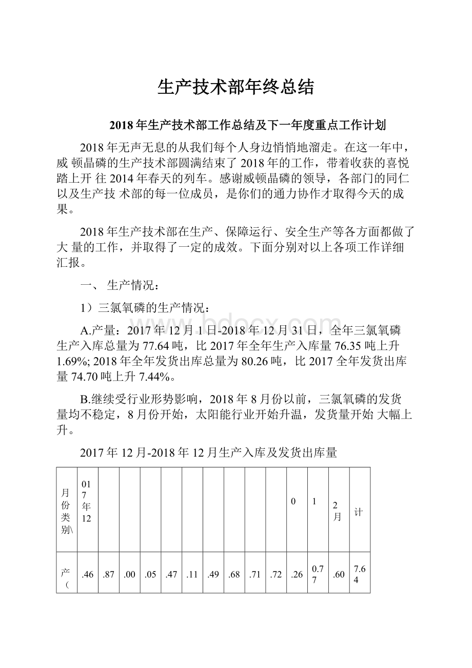 生产技术部年终总结.docx_第1页