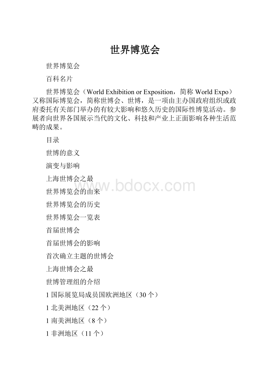 世界博览会Word格式文档下载.docx