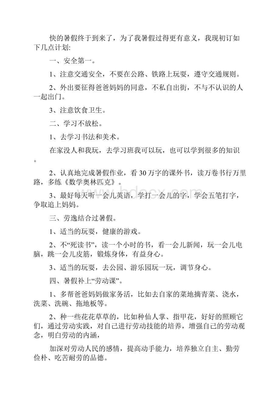 暑假安排计划书范文3篇.docx_第2页