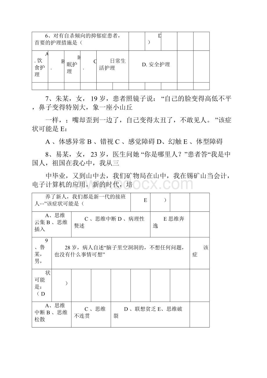 精神科护理学试题及答案.docx_第2页