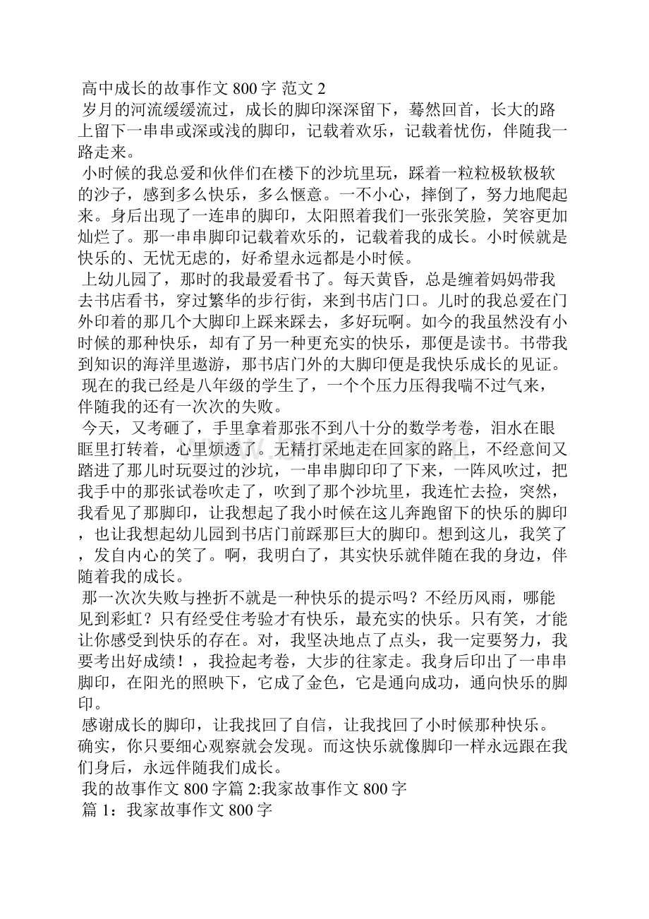 我家的故事作文800字我的故事作文800字.docx_第2页