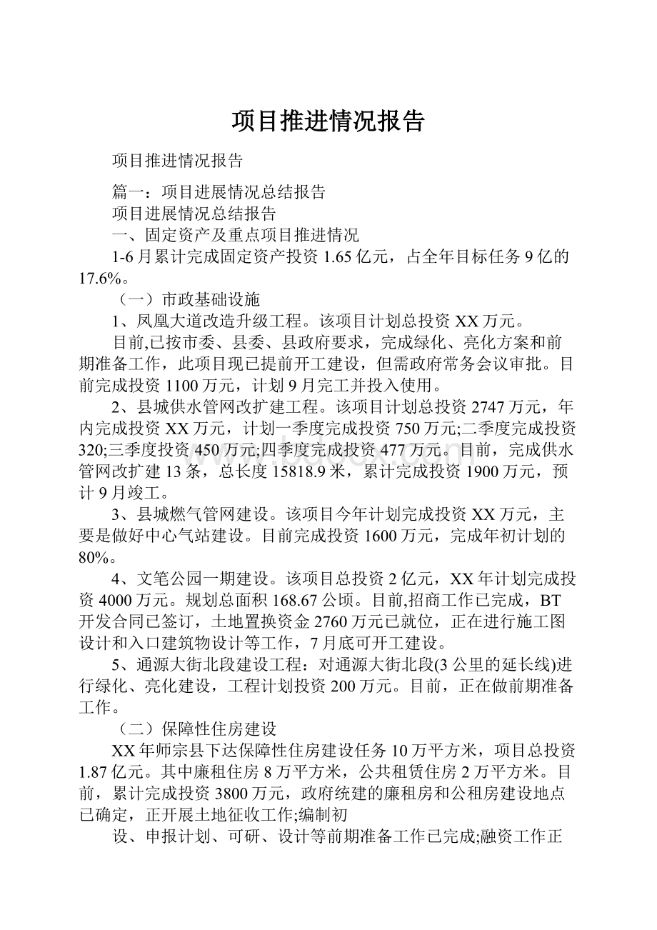 项目推进情况报告.docx