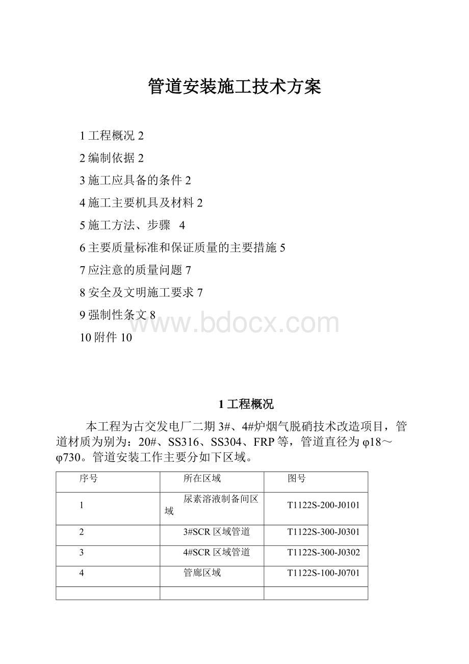 管道安装施工技术方案.docx